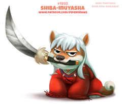 cryptid-creations:  Daily Paint 1992# Shiba Inuyasha  Daily Book and Prints available at: http://ForgePublishing.com/shop  For full res WIPs, art, videos and more: https://www.patreon.com/piperdraws Twitter  •  Facebook  •  Instagram  •  DeviantART​