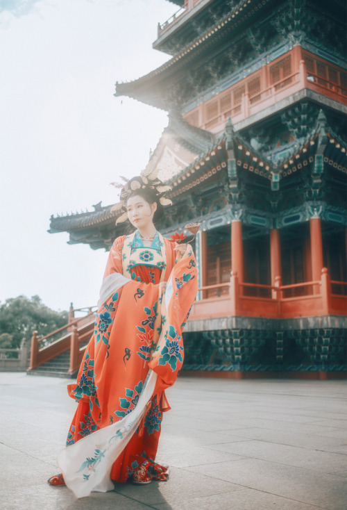 tang dynasty lady in dunhuang style fashion