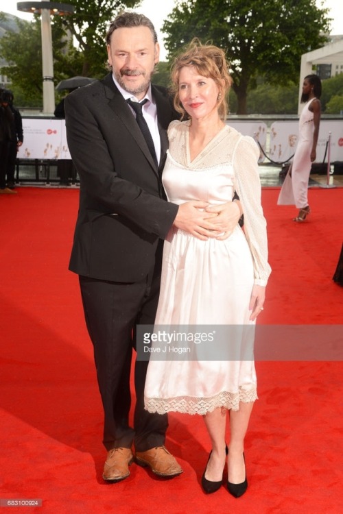 Julian Barratt & Julia Davis at the BAFTAs 2017nominations for Best Scripted Comedy - Flowers (B