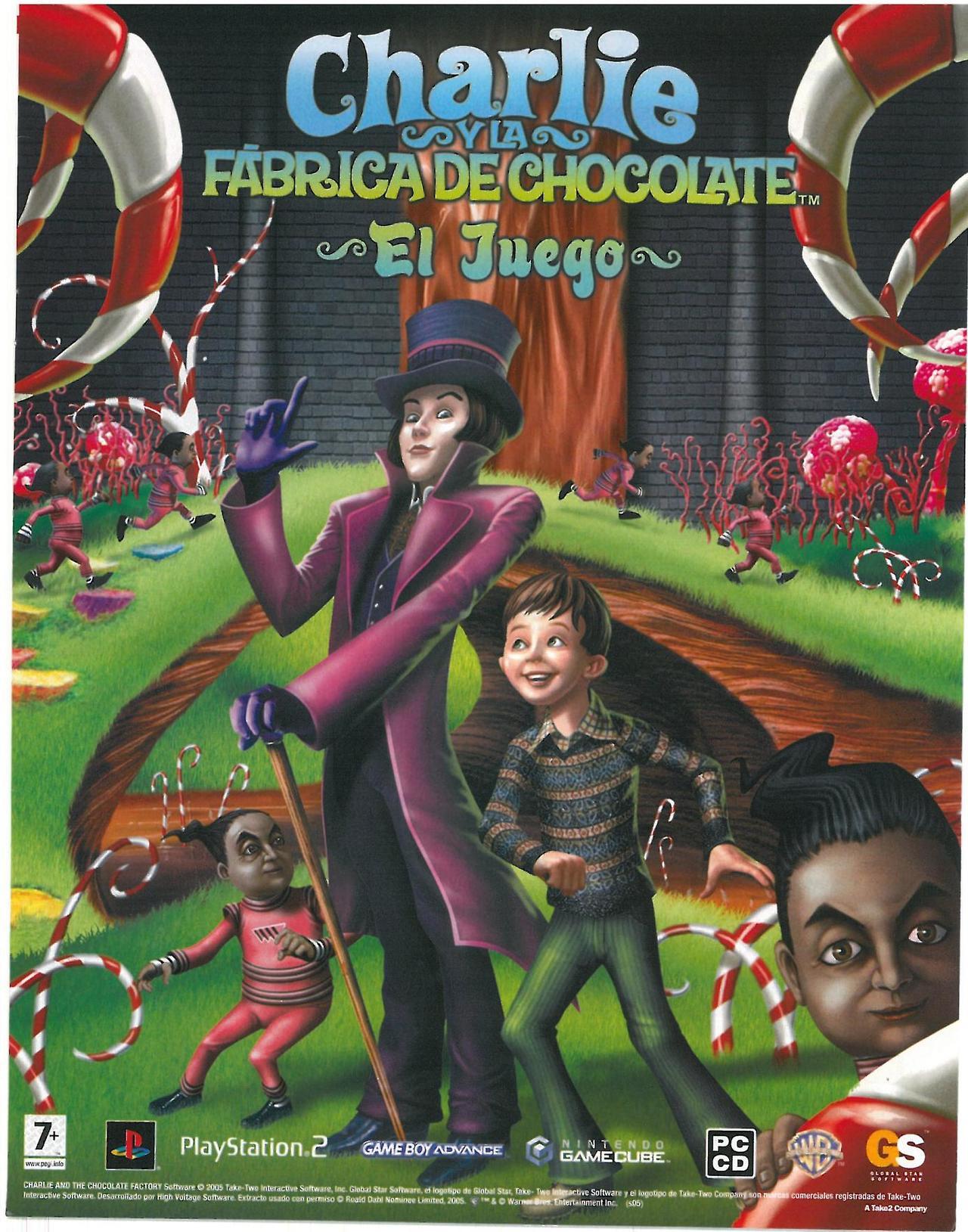 ‘Charlie and the Chocolate Factory’[PS2 / GBA / GCN / PC]
[SPAIN] [MAGAZINE] [2005]
• Nintendo Acción, August 2005 (#153)
• Uploaded by Sketch the Cow, via The Internet Archive
• Here’s the video game tie-in to Tim Burton’s take on the Roald Dahl...