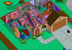 bluesey:  The Simpsons house cutaway. Wow, the house was quite big. I never even saw all the rooms thinking of it 