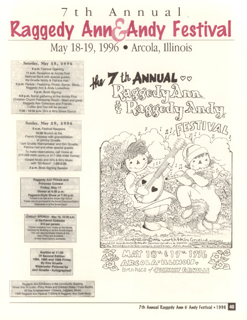 The Raggedy Ann &amp; Andy Festival Scrapbook 1990-1999Made by the Arcola Chamber of Commerce, t