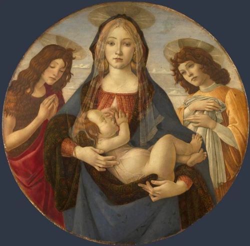 cappellapaolina:  The Virgin and Child with Saint John and an Angel , ca. 1490Sandro Botticelli ( Al