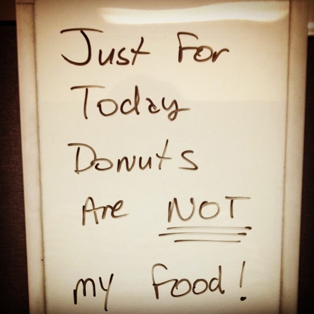 bridgetsheart:
“Day 54. Receiving pic text from fellow in program, promising solidarity, and being offered donuts shortly after= God Moment. lol #100happydays
”