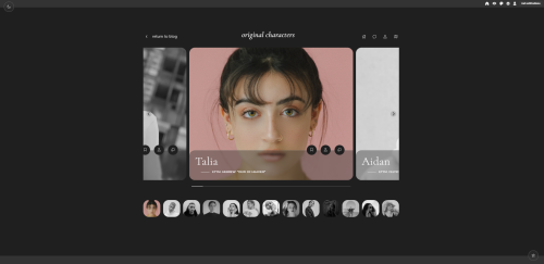 taezs:talia: character page by @taezscharacter/member/muse page with featuring a flickity carousel a