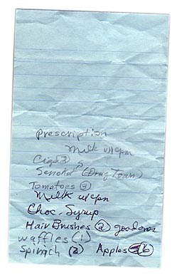 djotzi:from the found grocery lists collection