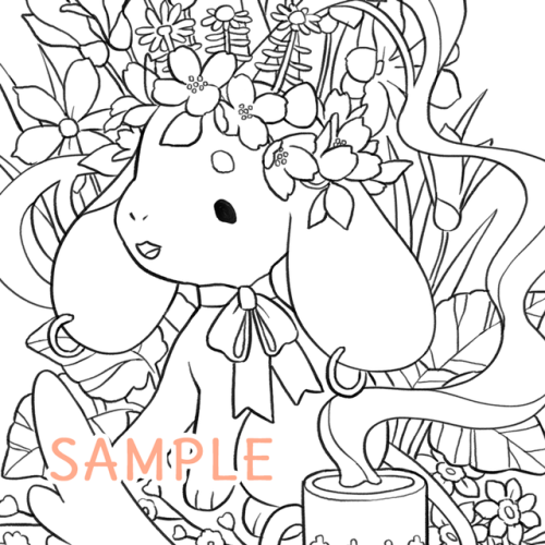 Hi everyone!A set of 5 digital download, ready-to-print Tea Dragons colouring pages are now availabl