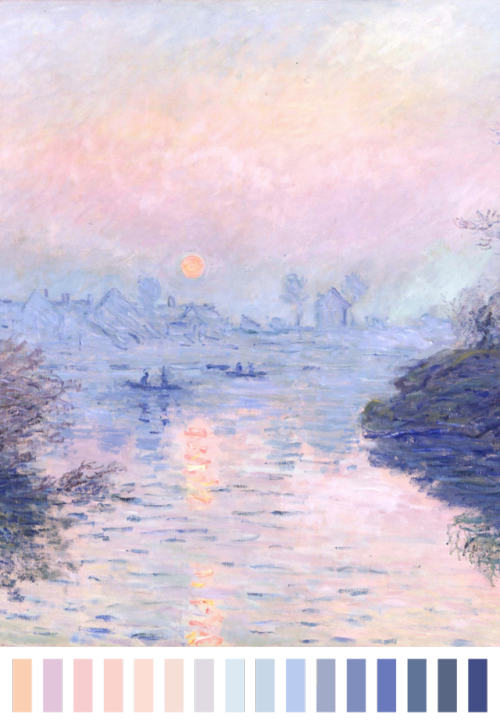Sunset on the Seine at Lavacourt by Claude MonetNot what I usually do, but I love monet and this col