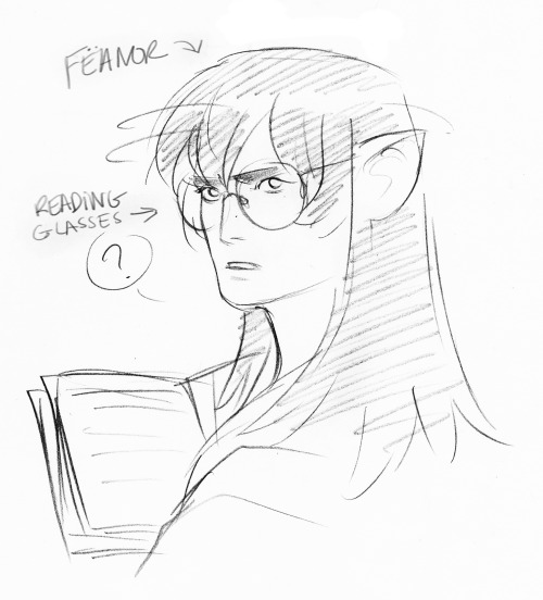 scorpionhoney:Fëanor with glasses…it was too cute not to drawIT’S ALL WESLEY’S FAULTI hope you like 