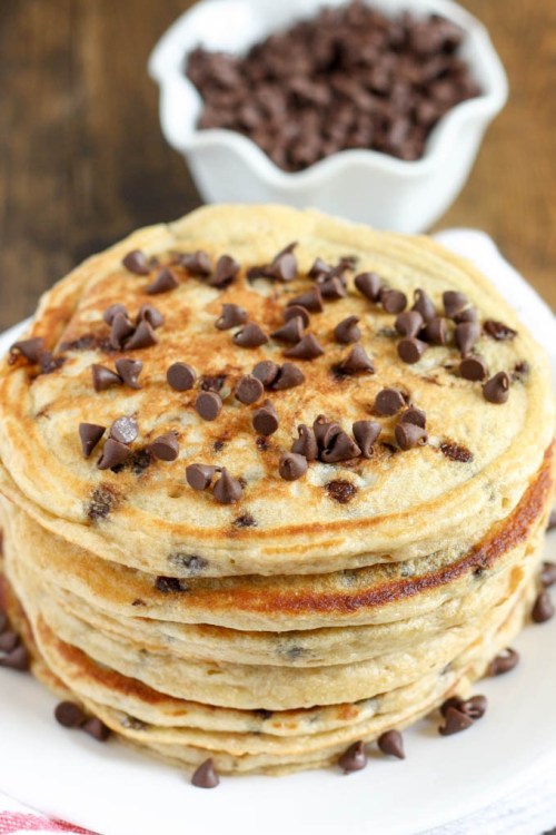 sweetoothgirl:    Chocolate Chip Greek Yogurt Pancakes    Sorry. Didn’t mean to get so vulgar