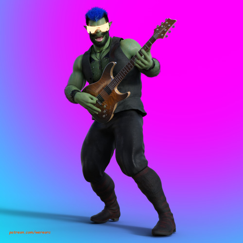 Ash Fenix, An Orc Bard/rocker With A Cocky Streak To Rival Brute's!