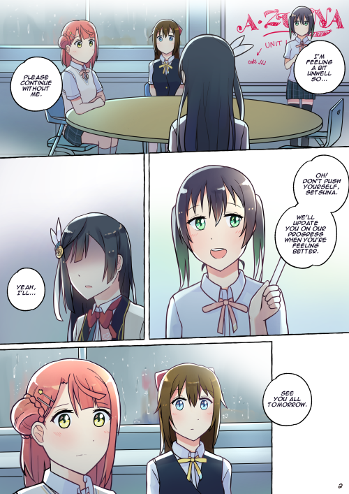 A setting where Ayumu is in love with Yu, and Setsuna cheers her on. Previous | Series Masterpost **