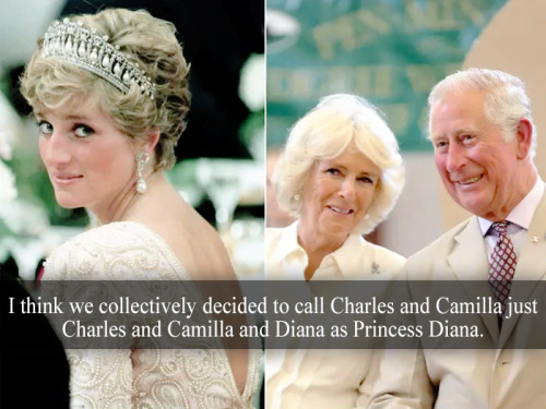 “I think we collectively decided to call charles and camilla just charles and camilla and Diana as P