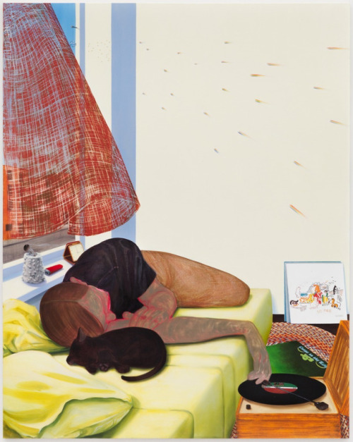Close to the Edge   -   Nicole Eisenman , 2014.American, b,1965-Oil on canvas, 82 x 65 in.