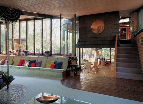 lionfloss:The Durst House designed by Bruce Goff in the heavily wooded Piney Point area of Houston, 