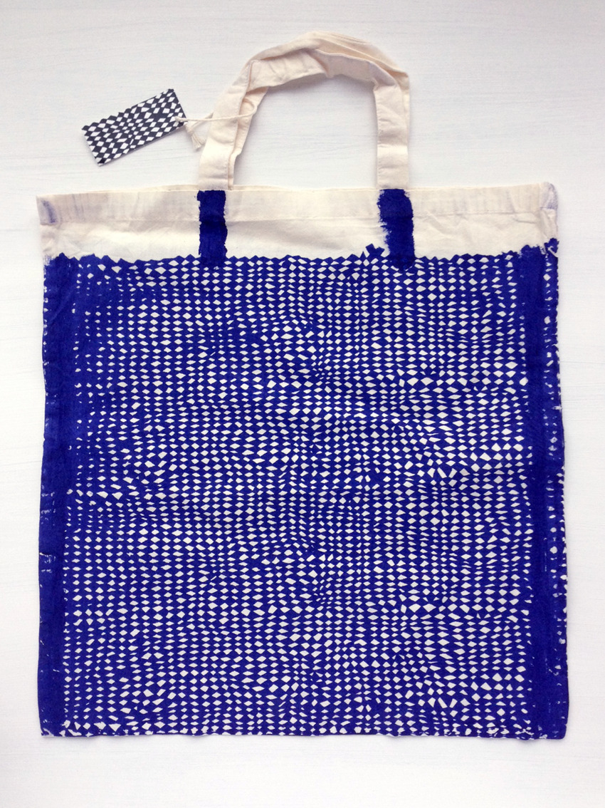 North Magnetic Pole - Hand Printed Eco Tote Bag in Betty Blue-Lidia...