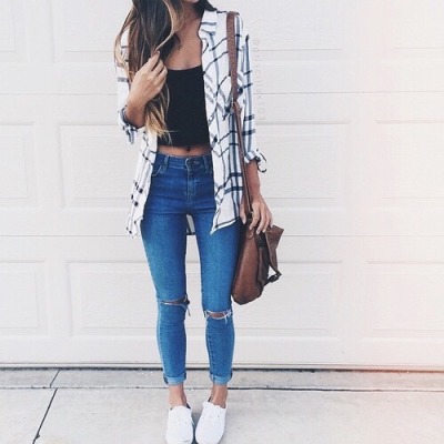 cute outfits with white vans