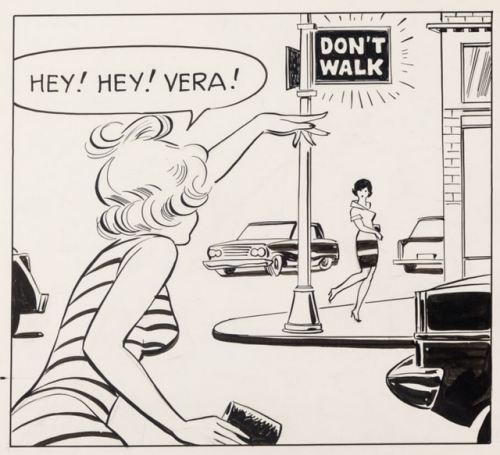 Original Bob Oksner art for the 6-30-67 Soozi daily strip (Publishers-Hall Syndicate, 1967). 