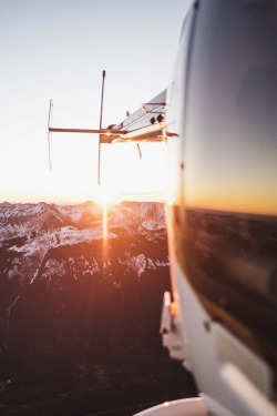 souhailbog:  Sunrise in a Heli over the Rockies By