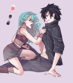 pinkhinori:  More punk Gruvia ! (ღ˘⌣˘ღ) I actually mostly drew Juvia… I guess I just really love this hairstyle on her! (Poor Grey XD I will draw him soon. Don’t worry my boy, you’re sexy too~)