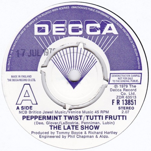 LATE SHOW - Peppermint Twist/Tutti Frutti 7&quot; (1979/UK)