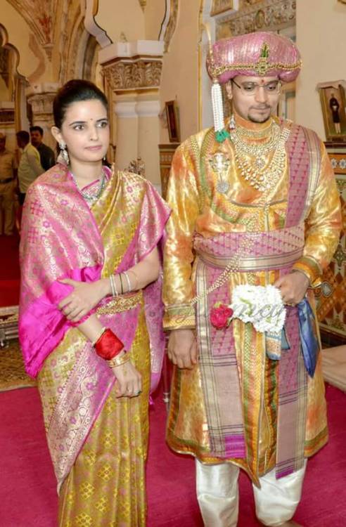 Maharaja Yaduveera Krishnadatta Chamaraja Wadiyar and his wife Maharani Trishika Kumari Devi, from M