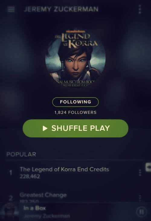 Listening to LOK soundtrack by Jeremy Zuckerman on Spotify 