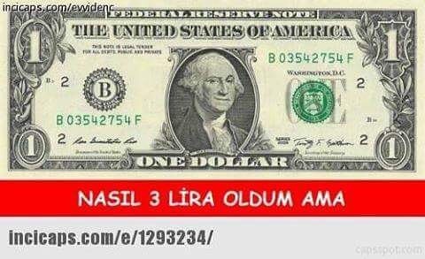 One dollar

Nasıl 3 lira oldum ama