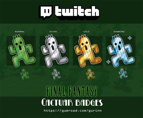 CACTUAR BADGES  ~  Ready To Use ! Buy Here : https://gurinn.gumroad.com/