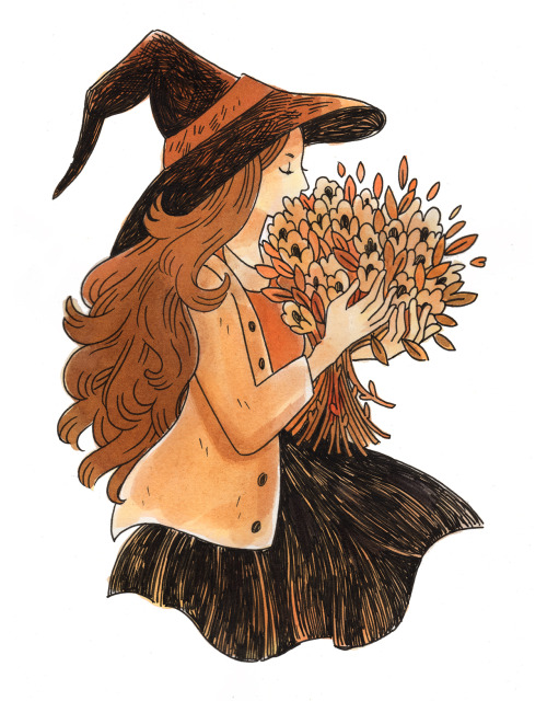 heikala:Inktober day 6, Autumn Flowers