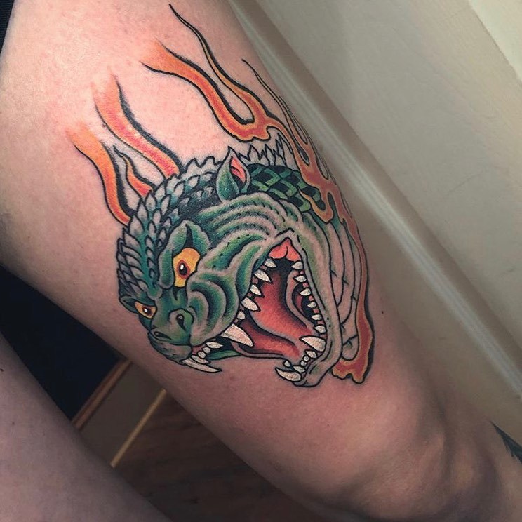 Top 30 Godzilla Tattoos For Men  Lazy Penguins