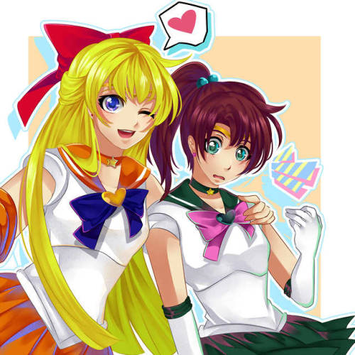 khanachi:finished commission of Sailor Jupiter and Sailor Venus taking a selfie~