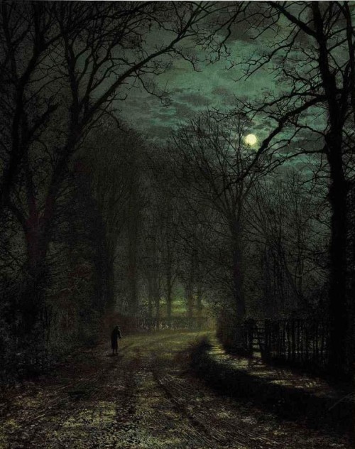  John Atkinson Grimshaw - A Yorkshire Lane in November (1873)