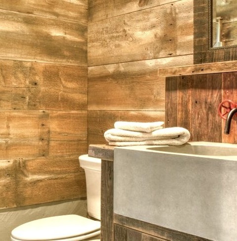 Farmhouse Bathroom MinneapolisBathroom In A Mid-sized Cottage With A 3/4 Concrete Floor, Gray Walls,