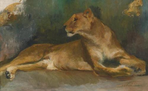 Resting Lioness, Géza Vastagh (1866-1919)