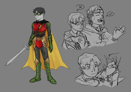 Some sketches I did of my Tim The Dragon Tamer AU, including an illustration for a discontinued plot