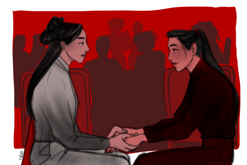 itsc:illustration for my new fic, “you’ll be my,” which you can read here! wedding banquet meet-cute