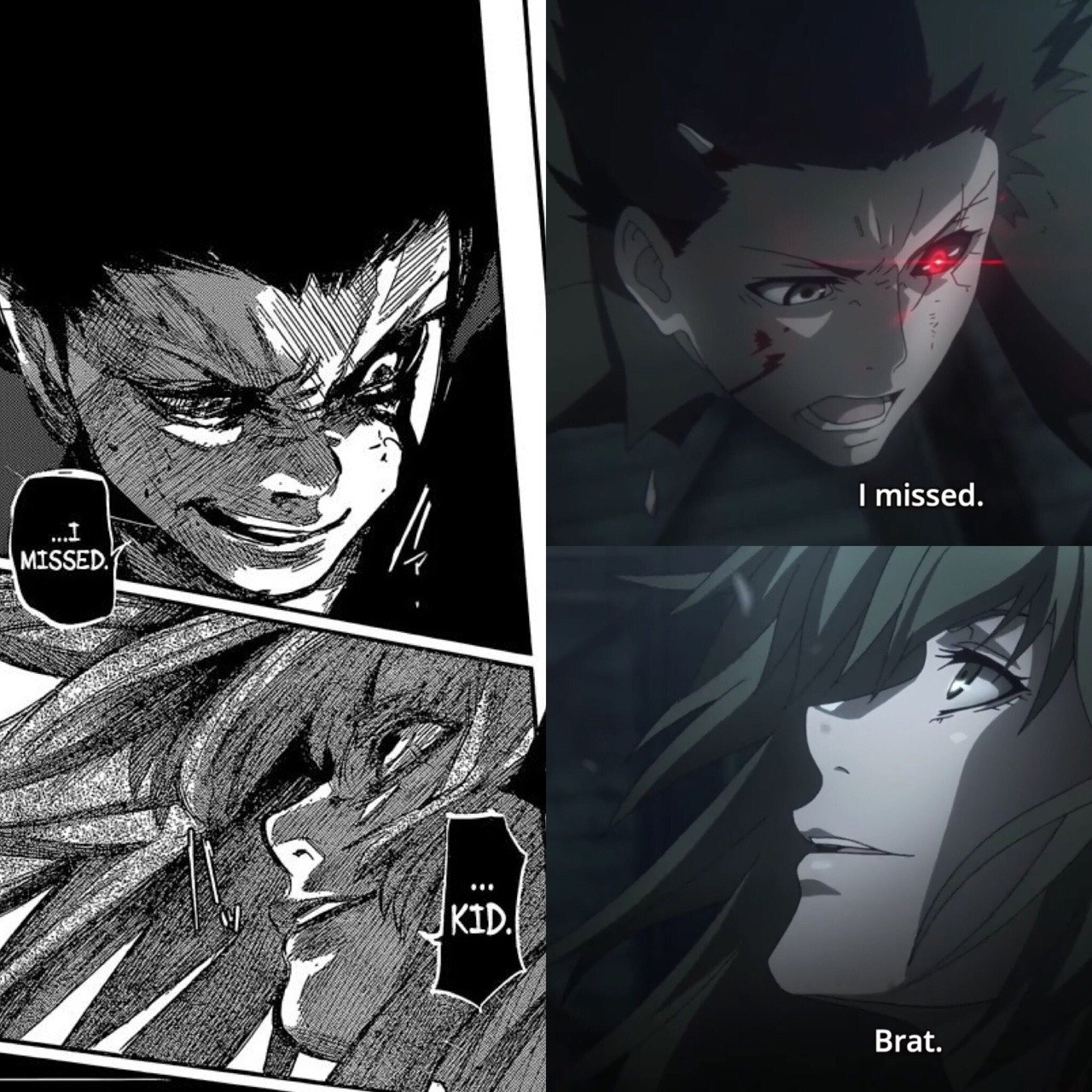 Im Just Here For Tg Black Reaper Manga Anime Panel Comparison