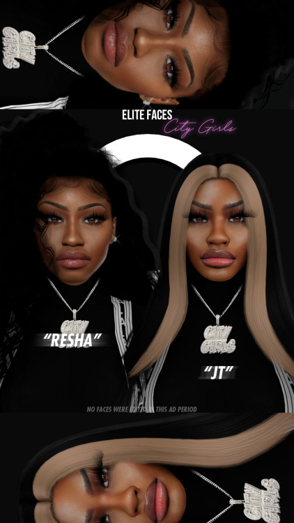 elitefacesinc:ELITE FACES presents the CITY GIRLS- 3 skin swatches for each sim- Includes Tray files