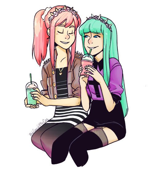 idol0815: The cutest of wig wearing buddies. Penn bought them frappes &lt;3 by ndgo *wheeze