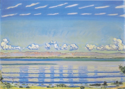artist-hodler:Rhythmic landscape on Lake Geneva, 1908, Ferdinand HodlerMedium: oil,canvas
