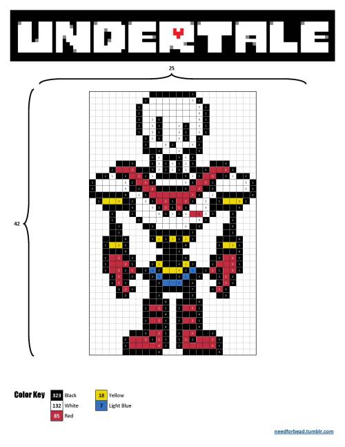 Undertale:  PapyrusUndertale is owned by Toby Fox.Find more Undertale perler bead patterns and links