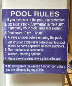 Pr1Nceshawn:  Pool Rules. 