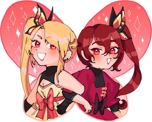 wanted to make oc stickers….. last image has @fyunz oc chinami!