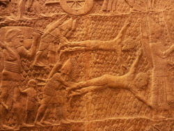 Section from the Lachish relief: a stone panel from the South-West Palace of Sennacherib (no.10). Nineveh, northern Iraq, Neo-Assyrian, dates to about 700-681 BC. British Museum, London. Photo taken by Chris Phillips.