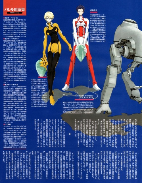 animarchive:    Newtype (11/2001) -   ‘For the Barrel’ novel, a re-imagining of Yoshiyuki Tomino’s original Mobile Suit Gundam novels. Character design by Shigeto Koyama.