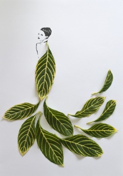 itscolossal:  Fashion in Leaves by Tang Chiew Ling 