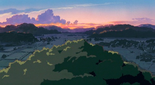 ghibli-collector: Cloud Strewn Skies Of My Neighbor Totoro - Art Director Kazuo Oga (1988)