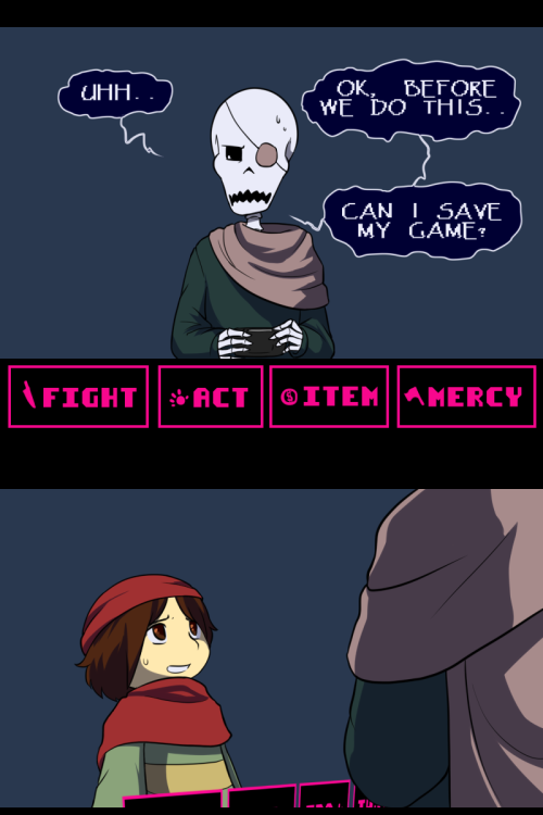 Requested by katsans on DA of my Fellswap Papyrus, I didn’t plan a comic but the idea came up soooI’