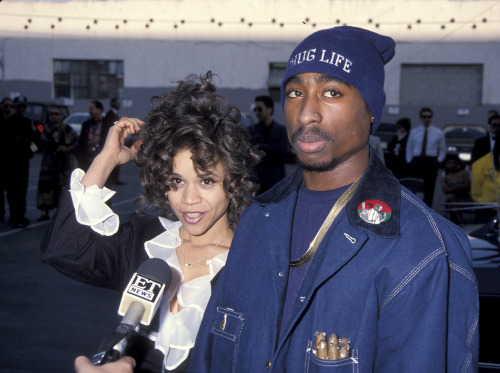 twixnmix:Rosie Perez and Tupac Shakur arriving at the Soul Train Music Awards at the Shrine Auditori